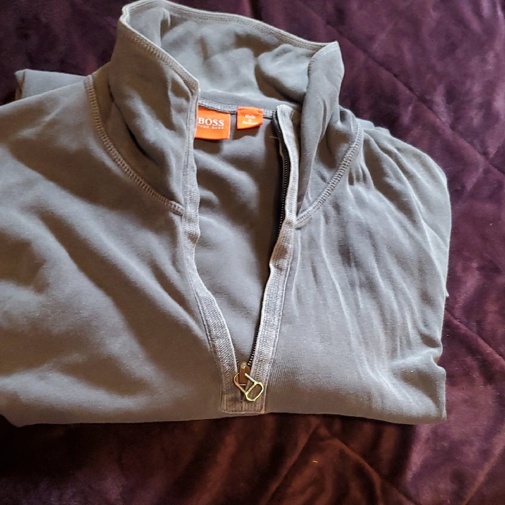 Boss Charcoal Quarter-Zip Top